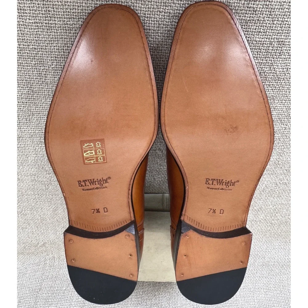 E.T. Wright Masters Collection Benito Cap Toe Oxford Camel Tan 7.5D New In Box